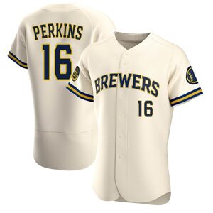 Men's Milwaukee Brewers Blake Perkins Authentic Cream Home Jersey