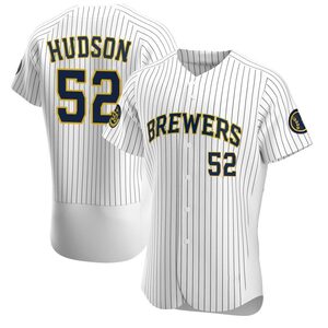 Men's Milwaukee Brewers Bryan Hudson Authentic White Alternate Jersey