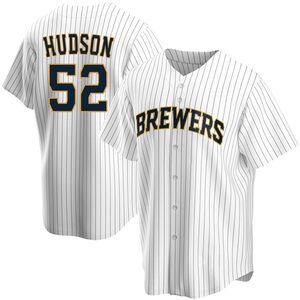 Men's Milwaukee Brewers Bryan Hudson Replica White Home Jersey