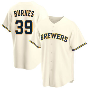 Men's Milwaukee Brewers Corbin Burnes Replica Cream Home Jersey
