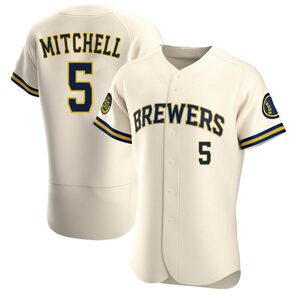 Men's Milwaukee Brewers Garrett Mitchell Authentic Cream Home Jersey