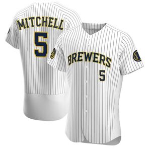 Men's Milwaukee Brewers Garrett Mitchell Authentic White Alternate Jersey