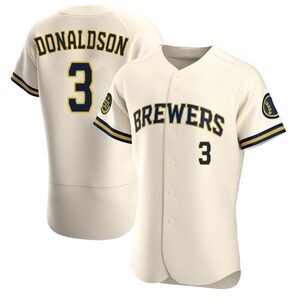 Men's Milwaukee Brewers Josh Donaldson Authentic Cream Home Jersey