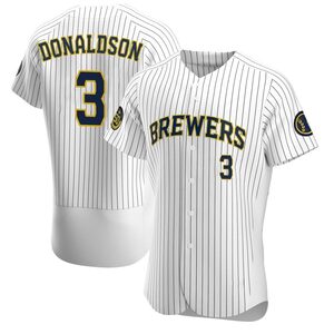 Men's Milwaukee Brewers Josh Donaldson Authentic White Alternate Jersey