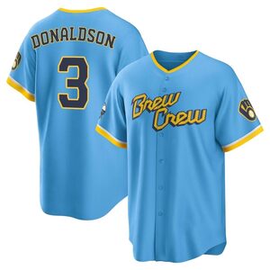 Men's Milwaukee Brewers Josh Donaldson Replica Blue Powder 2022 City Connect Jersey