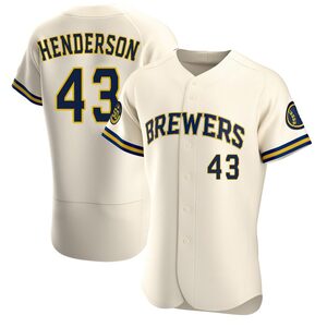 Men's Milwaukee Brewers Logan Henderson Authentic Cream Home Jersey