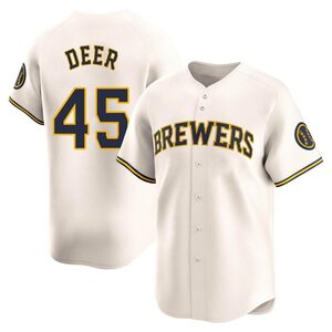 Men's Milwaukee Brewers Rob Deer Limited Cream Home Jersey