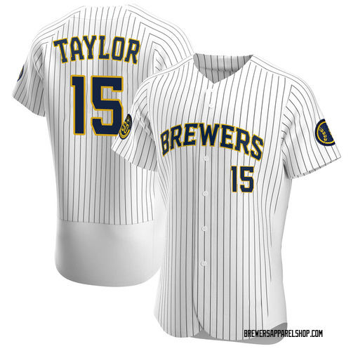Men's Milwaukee Brewers Tyrone Taylor Authentic White Alternate Jersey
