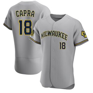 Men's Milwaukee Brewers Vinny Capra Authentic Gray Road Jersey