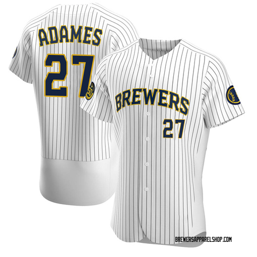 Men's Milwaukee Brewers Willy Adames Authentic White Alternate Jersey