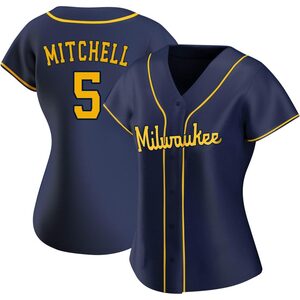Women's Milwaukee Brewers Garrett Mitchell Authentic Navy Alternate Jersey