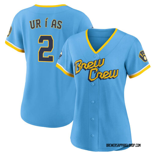 Women's Milwaukee Brewers Luis Urias Authentic Blue Powder 2022 City  Connect Jersey