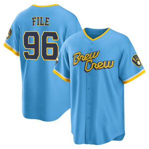 Youth Milwaukee Brewers Dylan File Replica Blue Powder 2022 City Connect Jersey