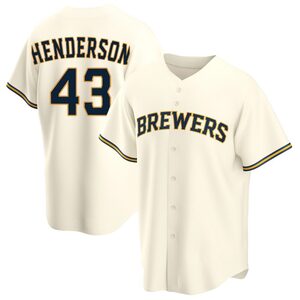Youth Milwaukee Brewers Logan Henderson Replica Cream Home Jersey