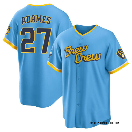 Youth Milwaukee Brewers Willy Adames Replica Blue Powder 2022